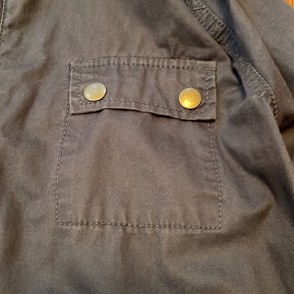 Women's Forever21 Olive Gray-esque Utility Style Lightweight Jacket with Hood - Picture 3 of 14